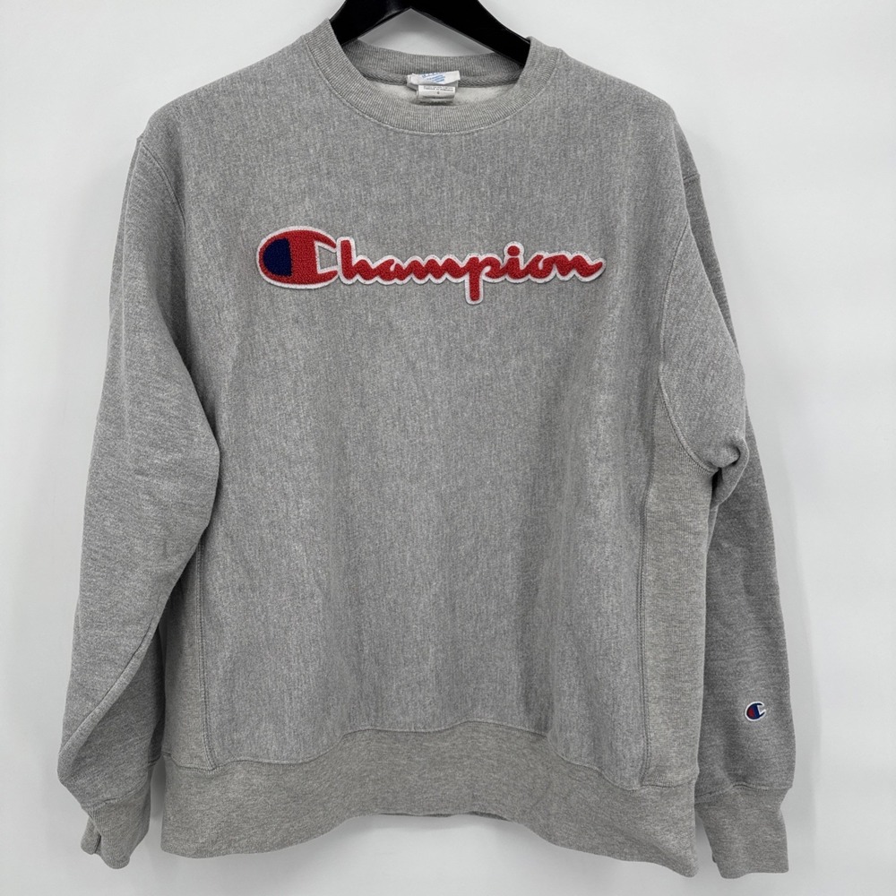 Champion Reverse Weave Pullover Gray Sweatshirt Men's sz. L Y2K